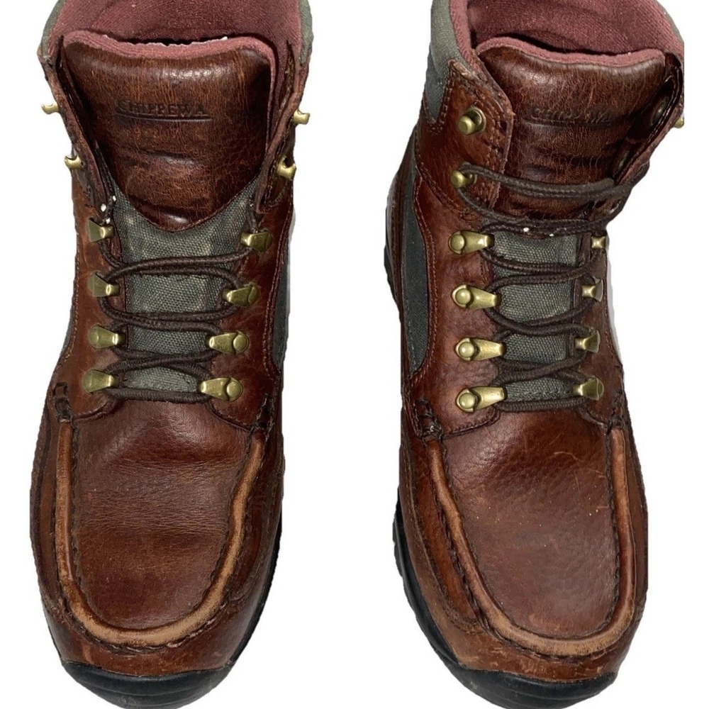 Chippewa Boots Womens 7.5 Vibram Sole Chip A Tex Brown Green‎ Work Hiking